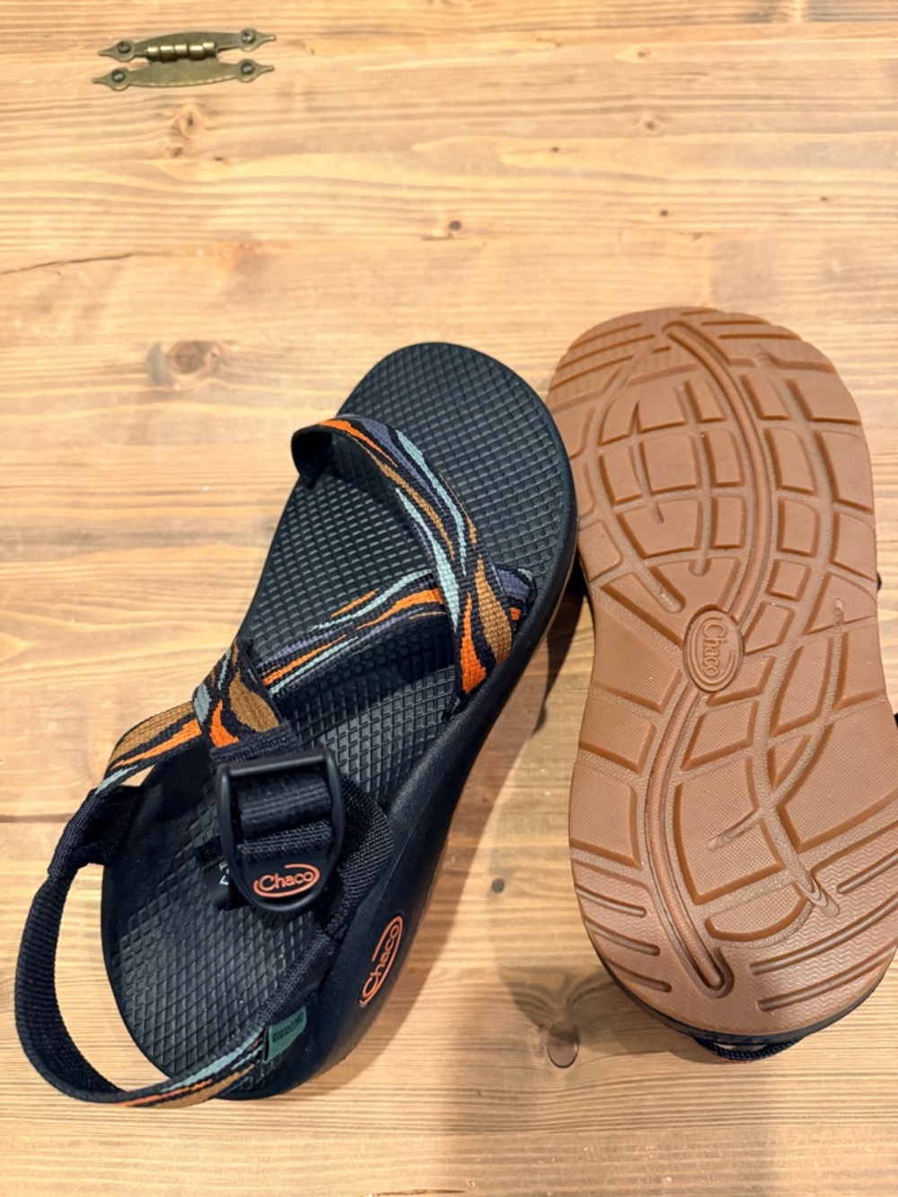 Chaco Women's Sandals - Black with Orange and Green Straps - Picture 12 of 12
